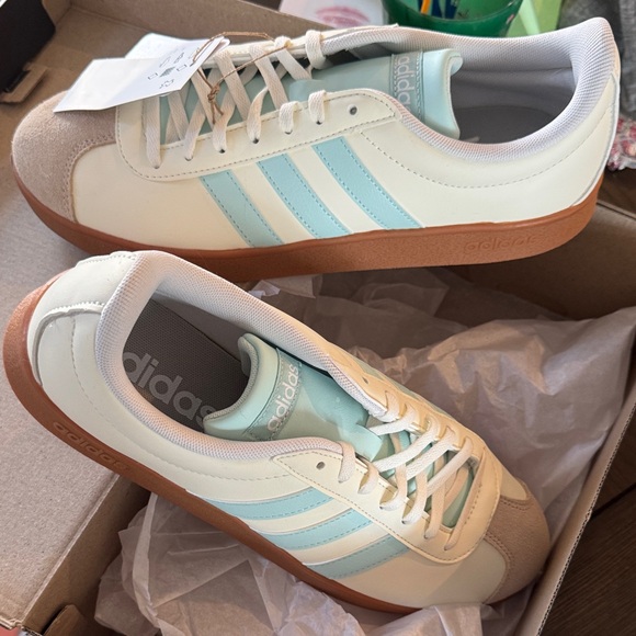 adidas Shoes - Adidas VL Court Base Light Blue Sneakers